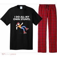 Get Well Funny Roller Skating Accident I Do My Own Stunts Gift Pajama Set thumb 0
