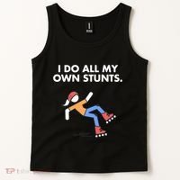 Get Well Funny Roller Skating Accident I Do My Own Stunts Gift Tank Top thumb 2
