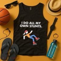 Get Well Funny Roller Skating Accident I Do My Own Stunts Gift Tank Top thumb 4