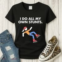 Get Well Funny Roller Skating Accident I Do My Own Stunts Gift Women's T-Shirt thumb 3