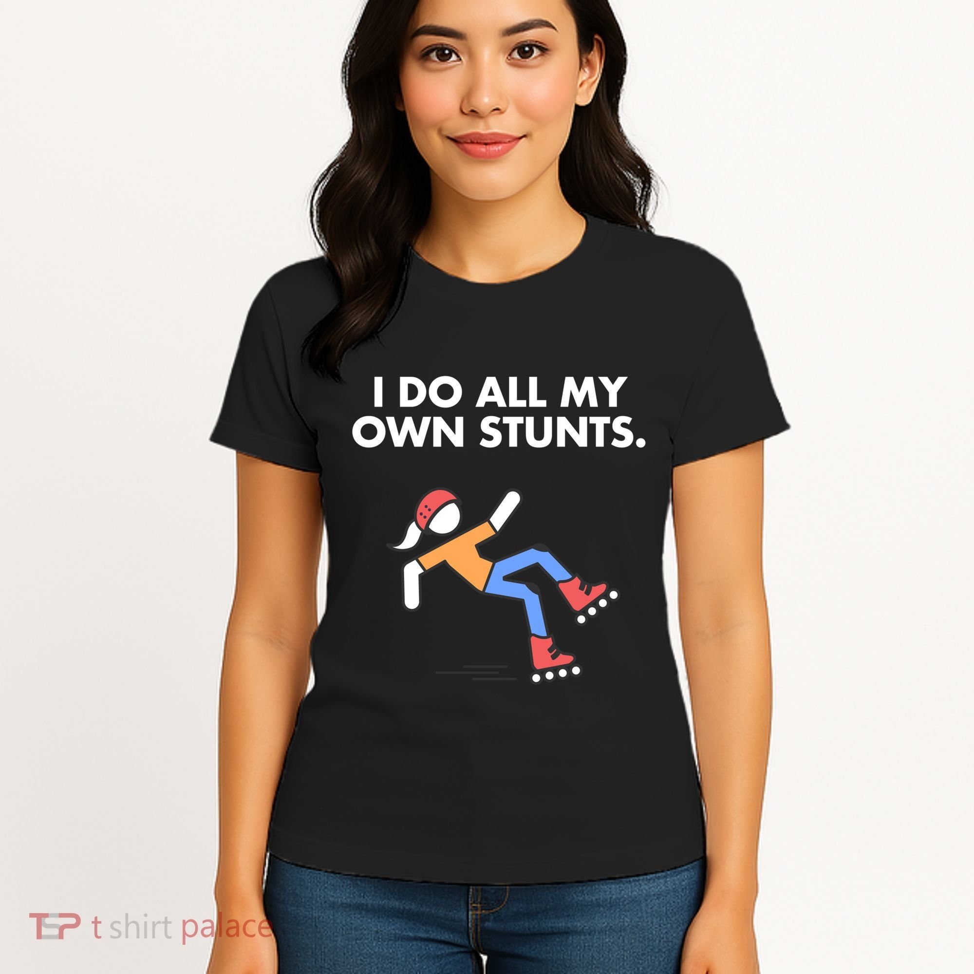 Get Well Funny Roller Skating Accident I Do My Own Stunts Gift Women's T-Shirt
