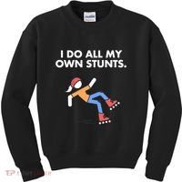 Get Well Funny Roller Skating Accident I Do My Own Stunts Gift Kids Sweatshirt thumb 0