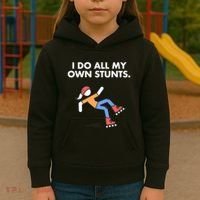 Get Well Funny Roller Skating Accident I Do My Own Stunts Gift Kids Hoodie thumb 3