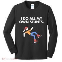 Get Well Funny Roller Skating Accident I Do My Own Stunts Gift Kids Long Sleeve Shirt thumb 0