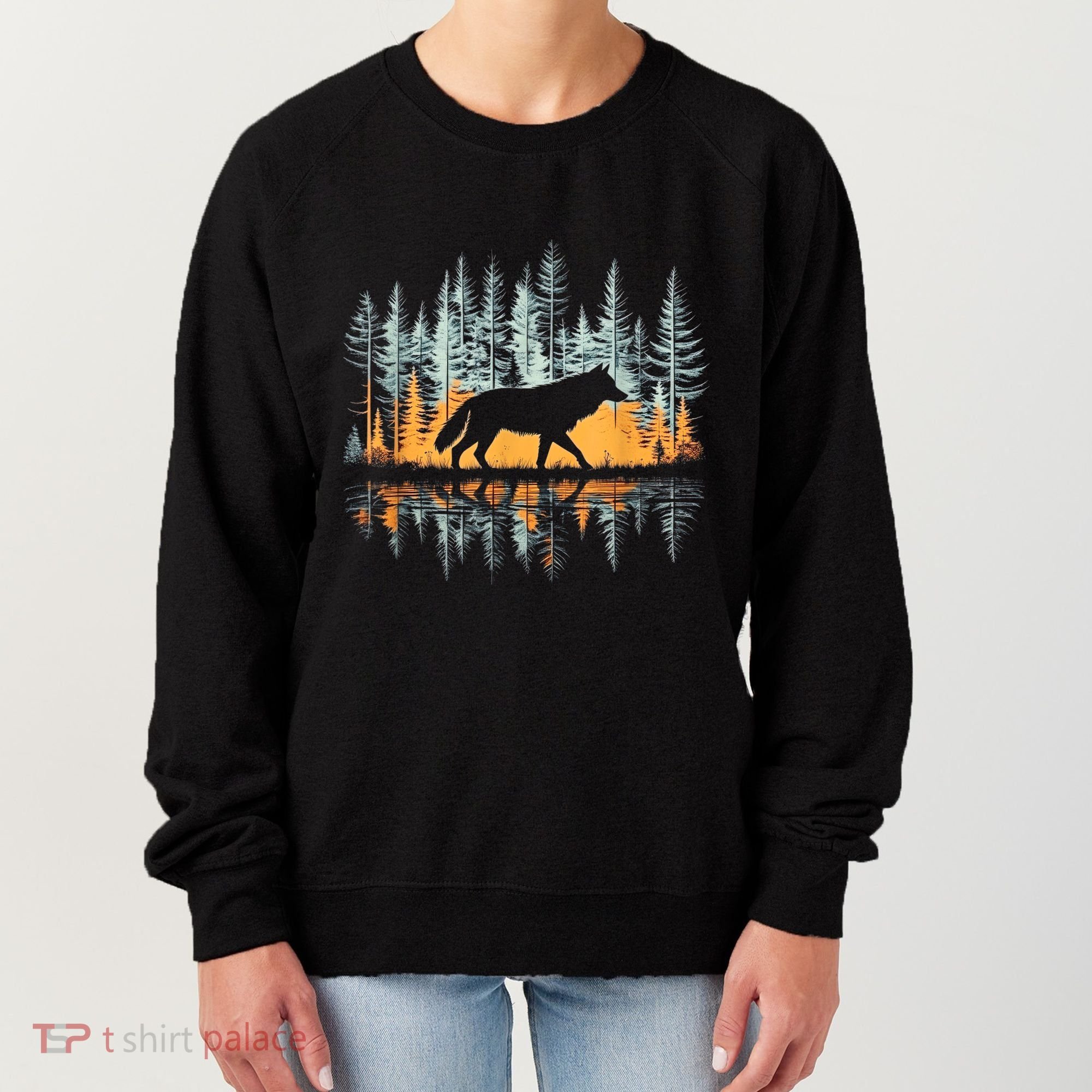 Graphic Wolf Forest Nature Wildlife Outdoor Women's Sweatshirt