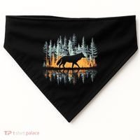 Graphic Wolf Forest Nature Wildlife Outdoor USA-Made Doggie Bandana thumb 0