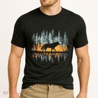 Graphic Wolf Forest Nature Wildlife Outdoor Cooling Performance Crew T-Shirt thumb 2