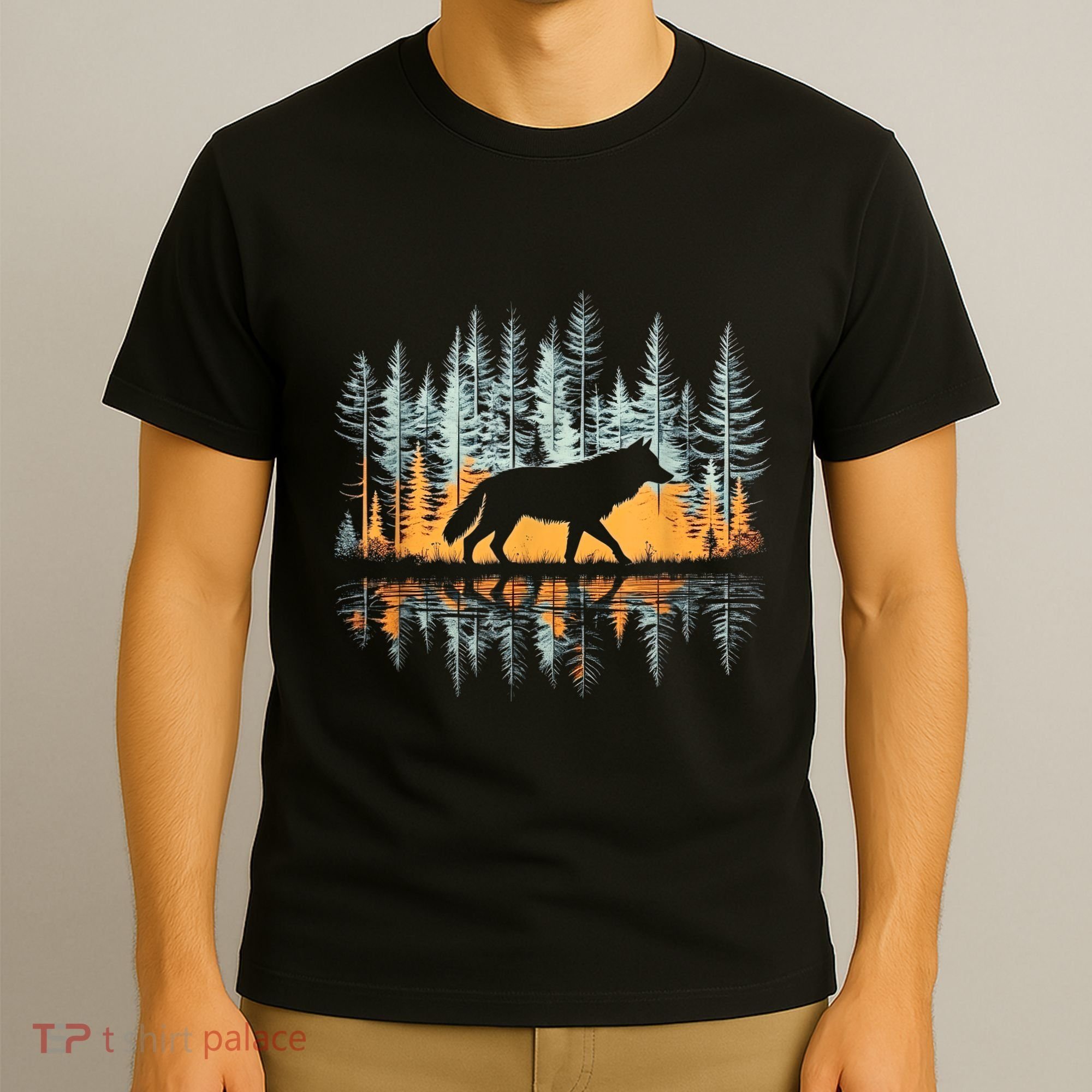 Graphic Wolf Forest Nature Wildlife Outdoor T-Shirt