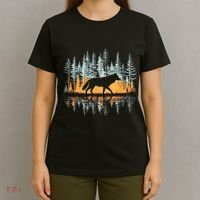 Graphic Wolf Forest Nature Wildlife Outdoor T-Shirt thumb 4