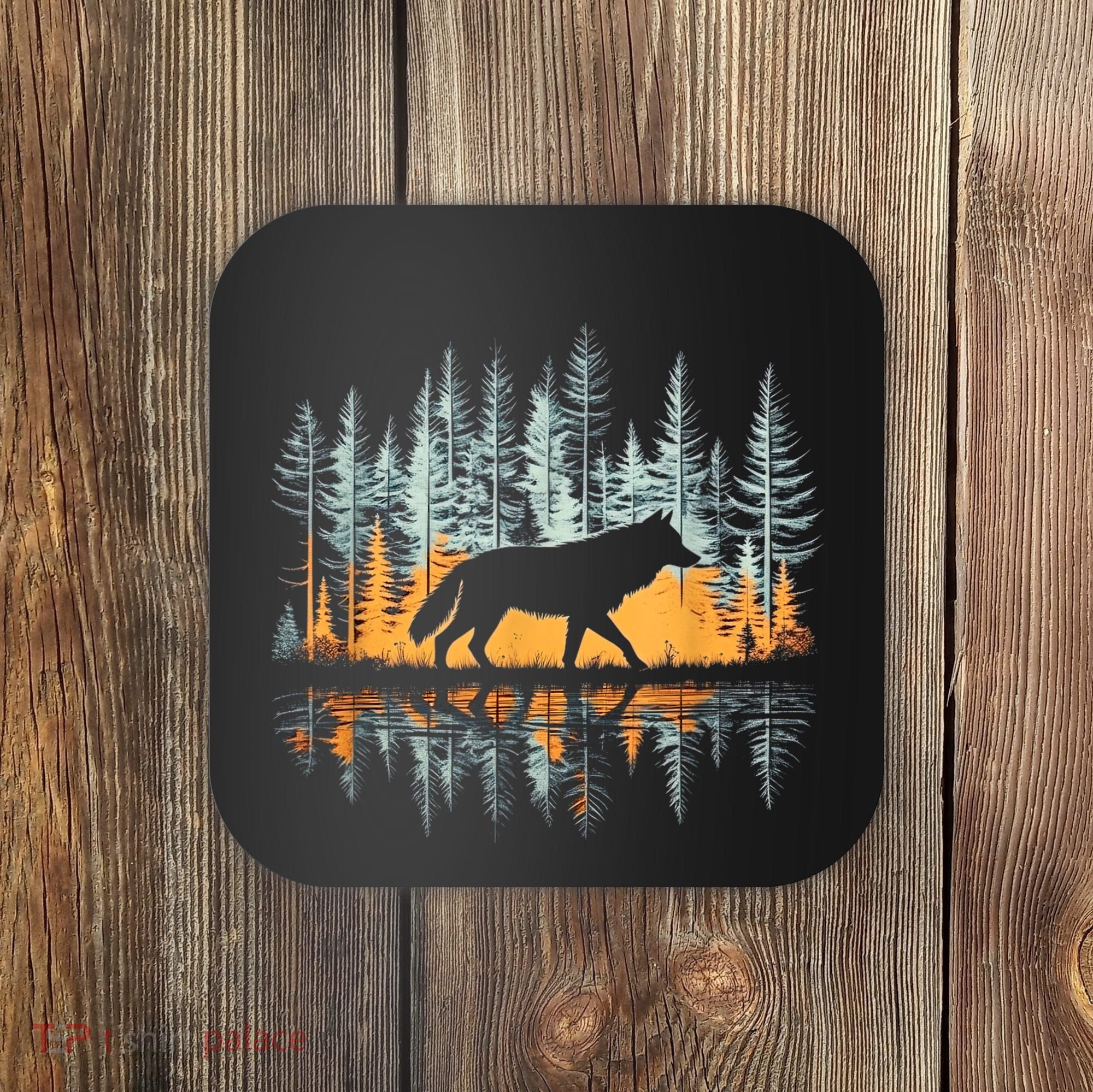 Graphic Wolf Forest Nature Wildlife Outdoor Coaster