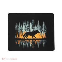 Graphic Wolf Forest Nature Wildlife Outdoor Mousepad thumb 0