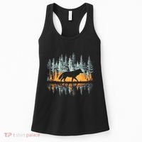 Graphic Wolf Forest Nature Wildlife Outdoor Women's Tank Top thumb 0