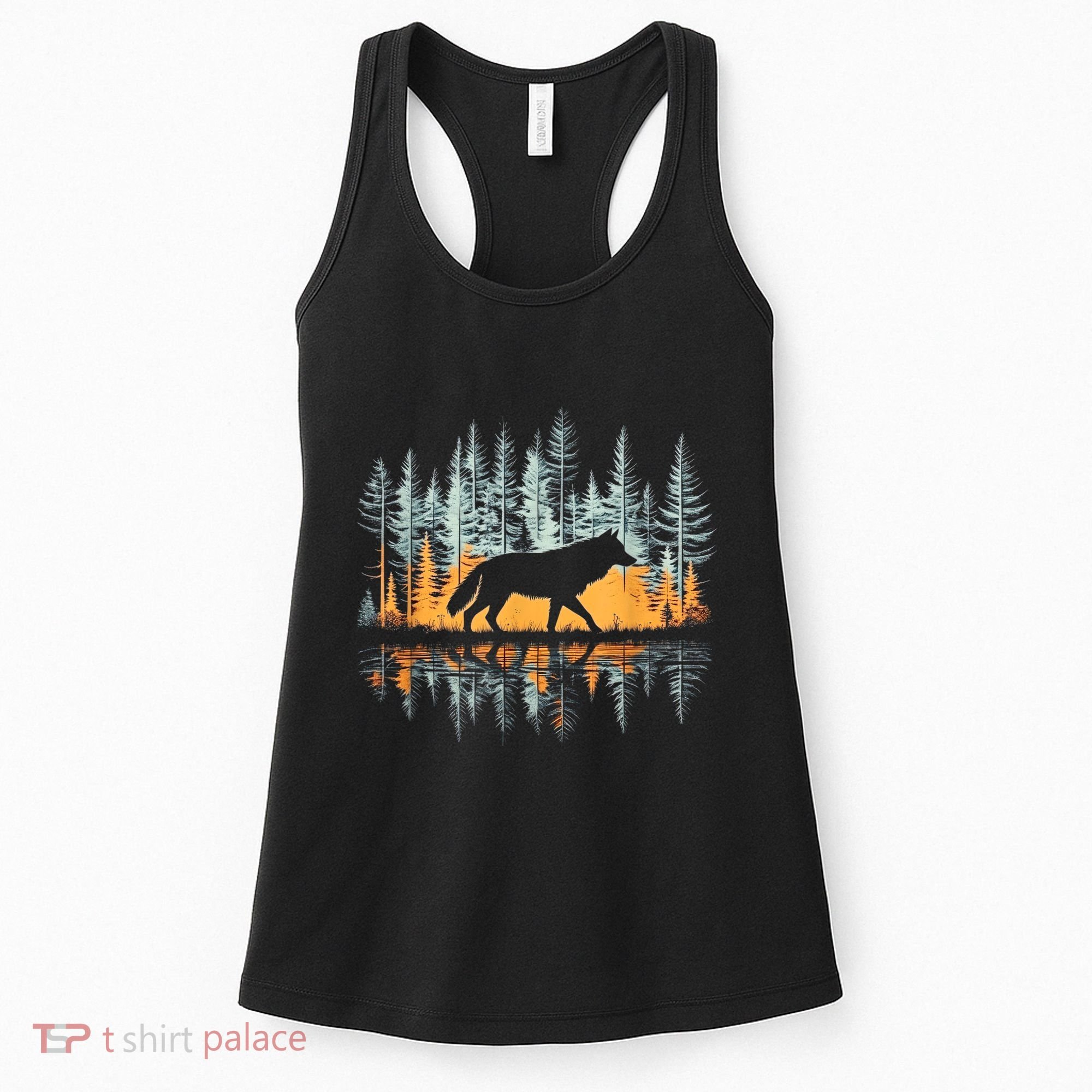 Graphic Wolf Forest Nature Wildlife Outdoor Women's Tank Top