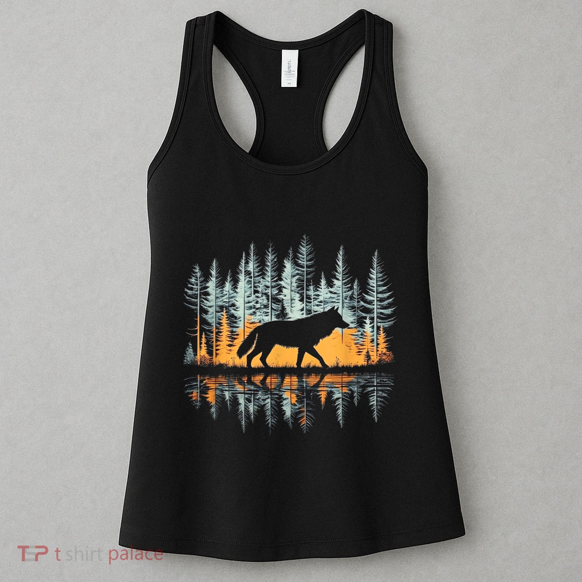 Graphic Wolf Forest Nature Wildlife Outdoor Women's Tank Top