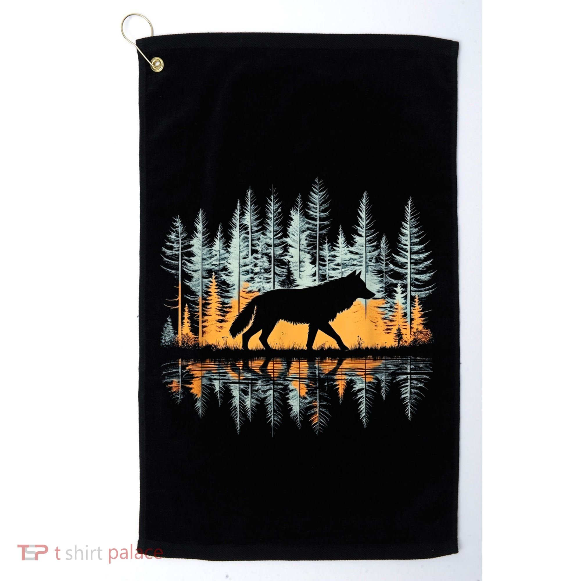 Graphic Wolf Forest Nature Wildlife Outdoor Golf Towel