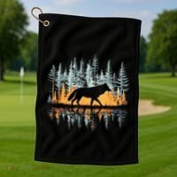 Graphic Wolf Forest Nature Wildlife Outdoor Golf Towel thumb 1