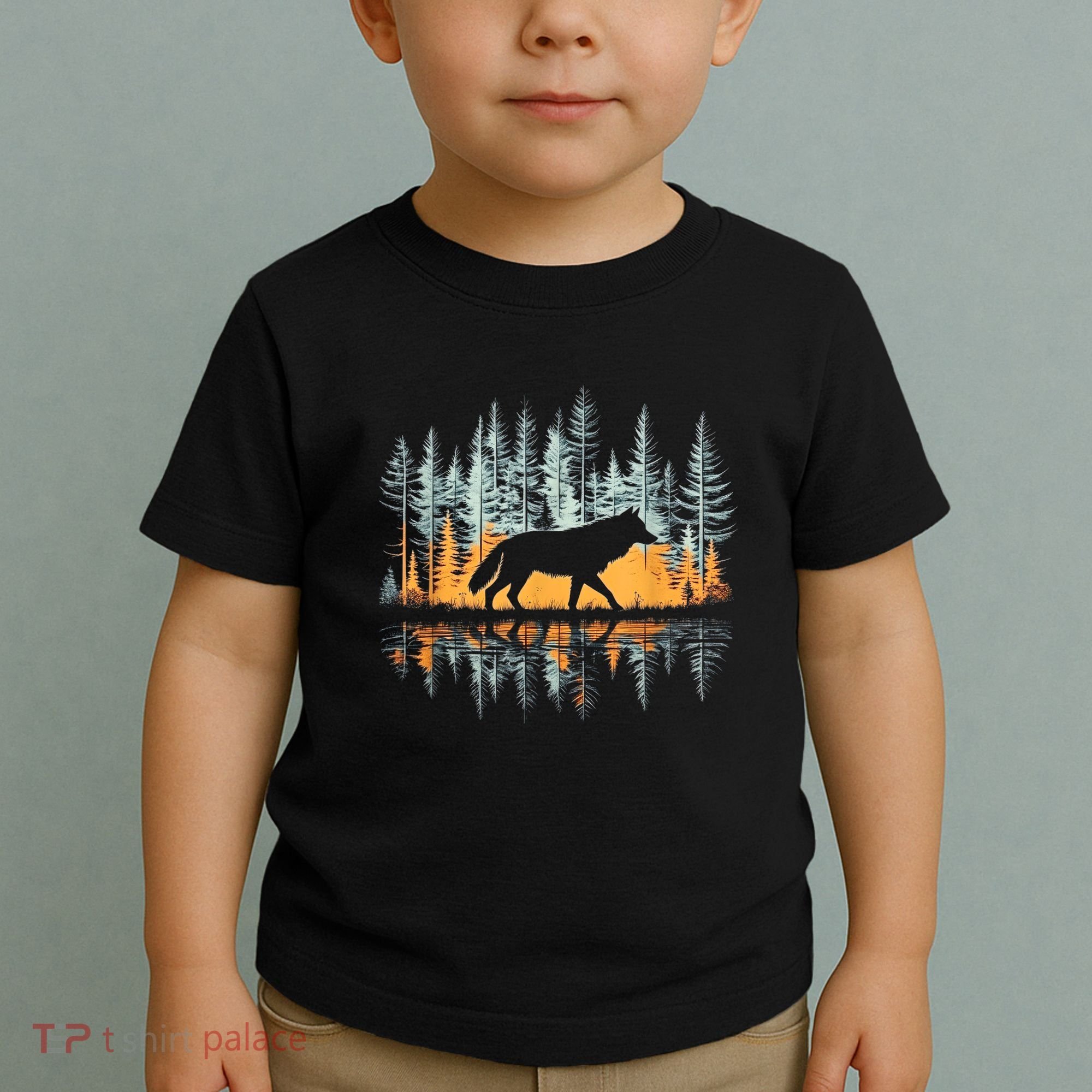 Graphic Wolf Forest Nature Wildlife Outdoor Toddler T-Shirt