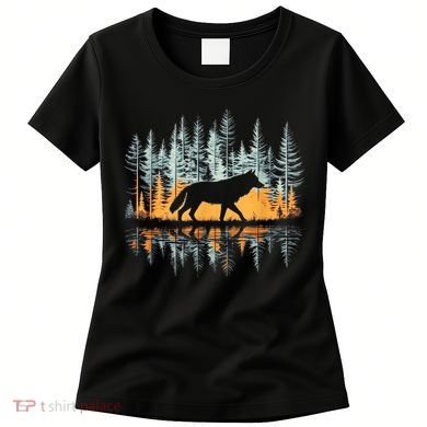 Graphic Wolf Forest Nature Wildlife Outdoor Women's T-Shirt