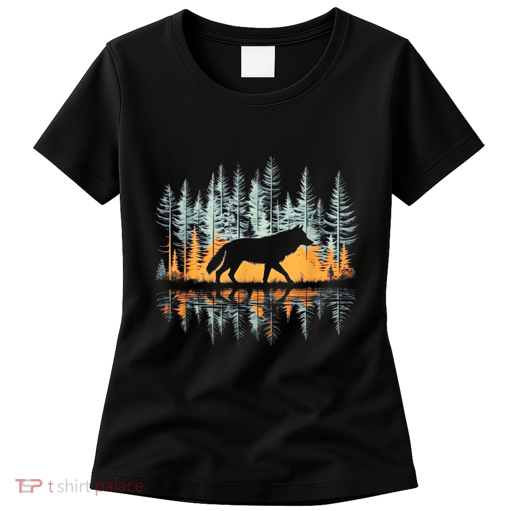Graphic Wolf Forest Nature Wildlife Outdoor Women's T-Shirt