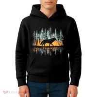 Graphic Wolf Forest Nature Wildlife Outdoor Kids Hoodie thumb 4
