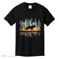 Graphic Wolf Forest Nature Wildlife Outdoor Kids T-Shirt thumb 0
