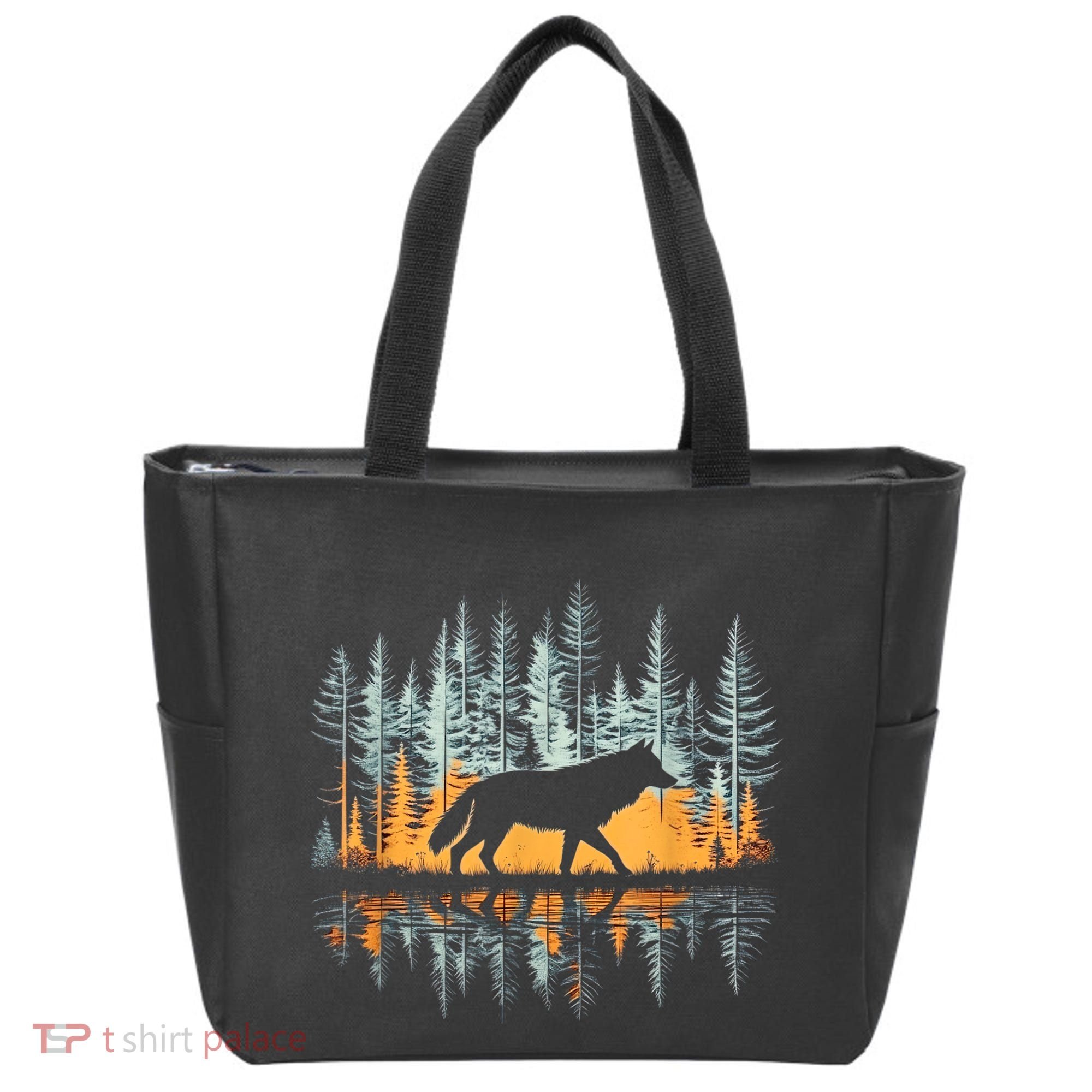 Graphic Wolf Forest Nature Wildlife Outdoor Tote Bag