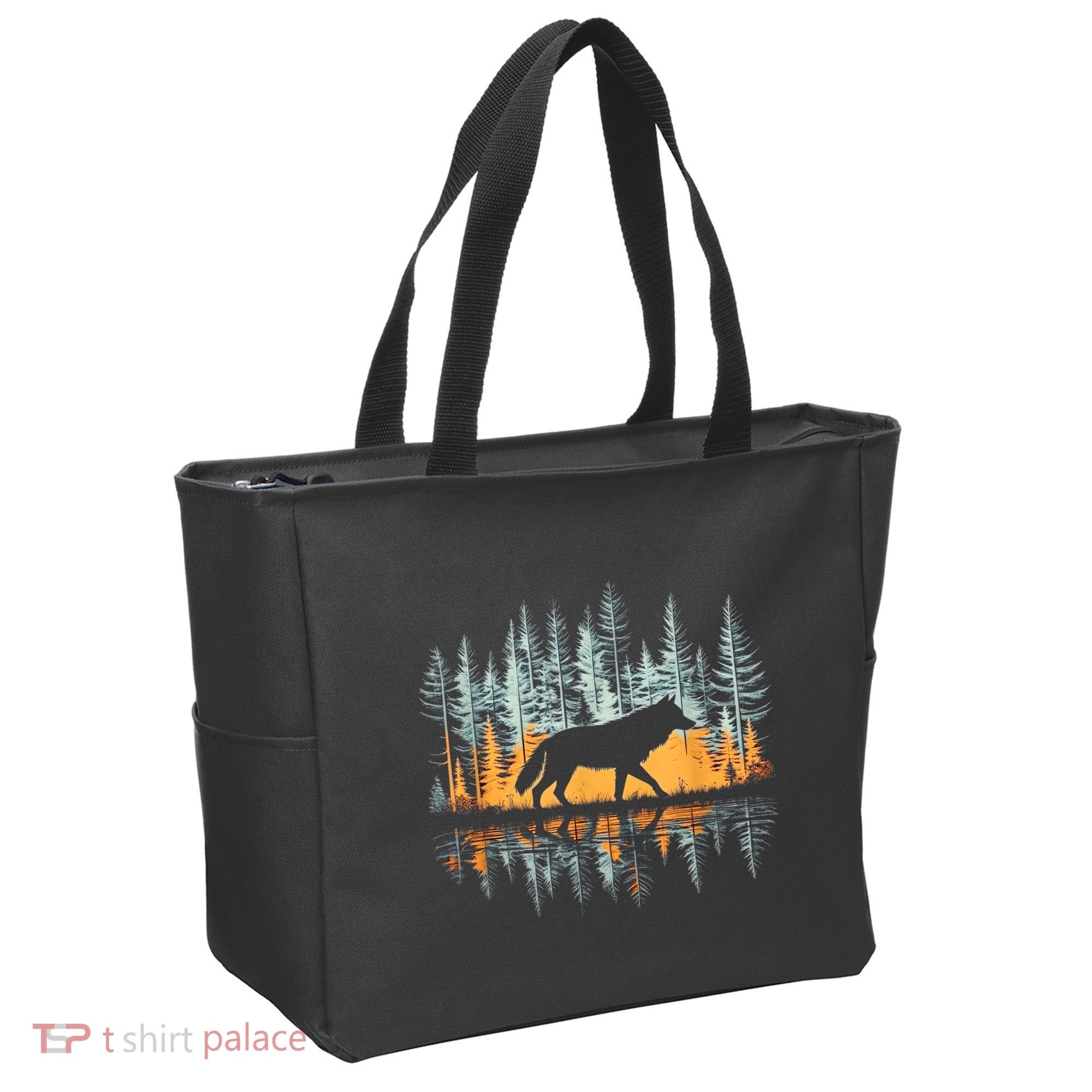 Graphic Wolf Forest Nature Wildlife Outdoor Tote Bag