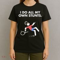 Get Well Funny Tennis Accident I Do My Own Stunts Gift T-Shirt thumb 4