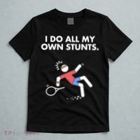 Get Well Funny Tennis Accident I Do My Own Stunts Gift T-Shirt thumb 5