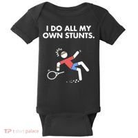 Get Well Funny Tennis Accident I Do My Own Stunts Gift Baby Bodysuit thumb 0