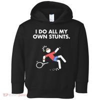 Get Well Funny Tennis Accident I Do My Own Stunts Gift Toddler Hoodie thumb 0