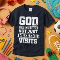God Wants Full Custody Not Just Weekend Visits Kids T-Shirt thumb 3