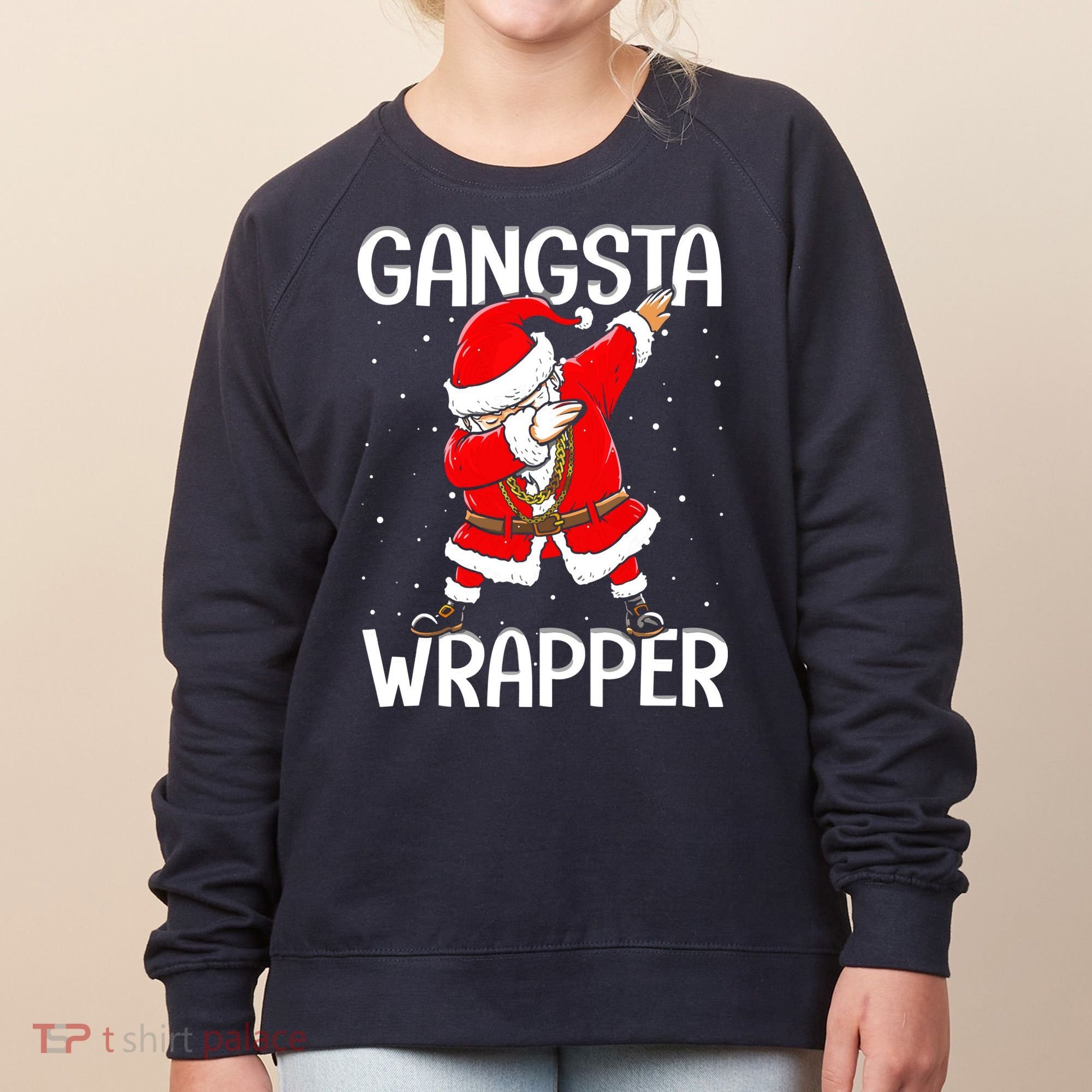 Gangsta Wrapper Funny Dabbing Santa Christmas Women's Sweatshirt