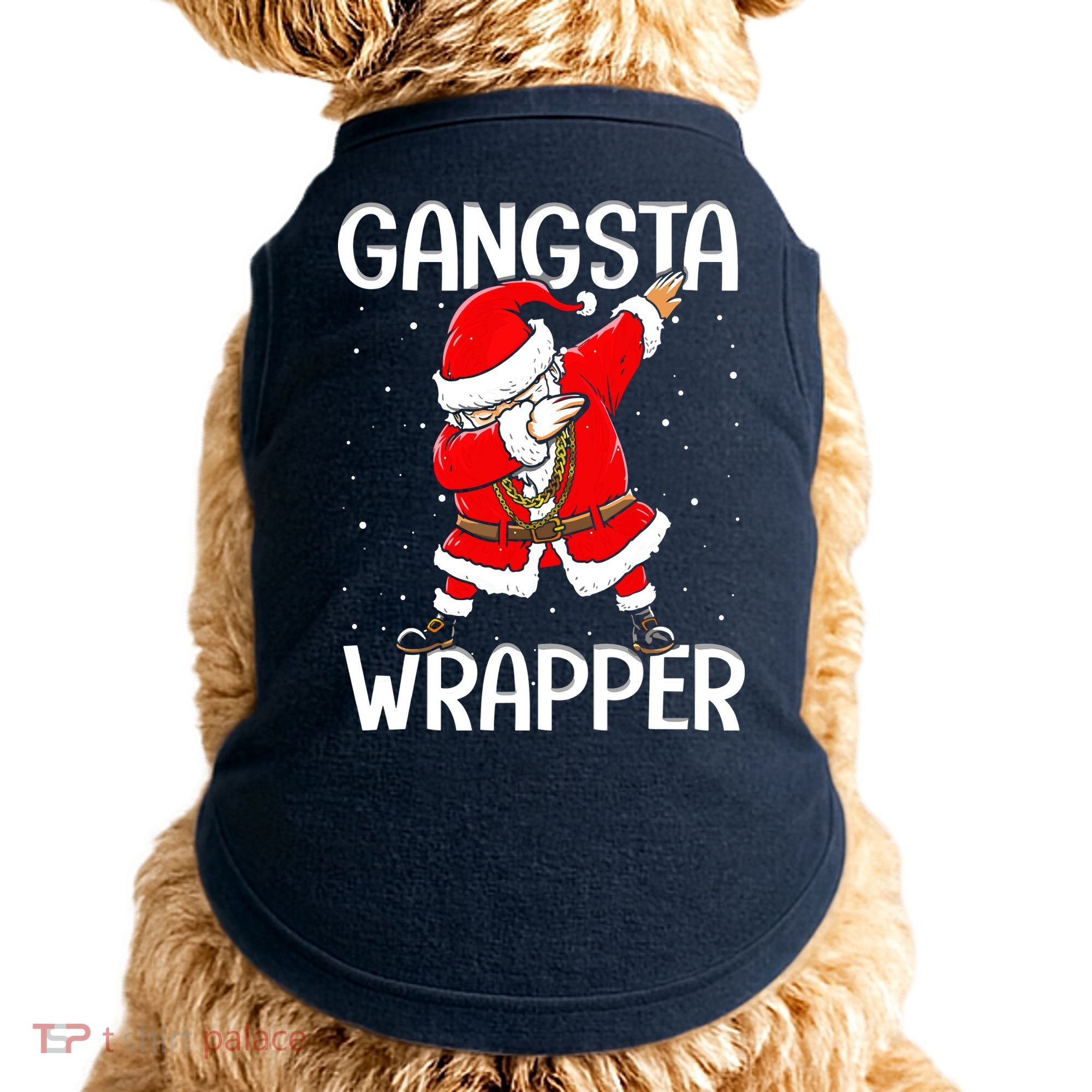 Gangsta Wrapper Funny Dabbing Santa Christmas Doggie Tank
