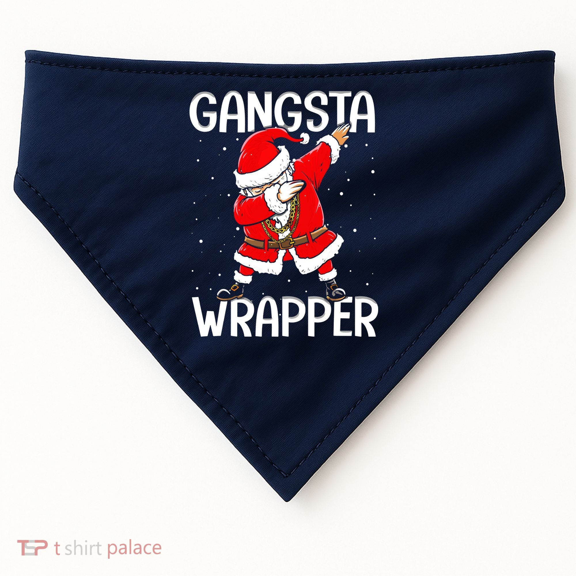 Gangsta Wrapper Funny Dabbing Santa Christmas USA-Made Doggie Bandana