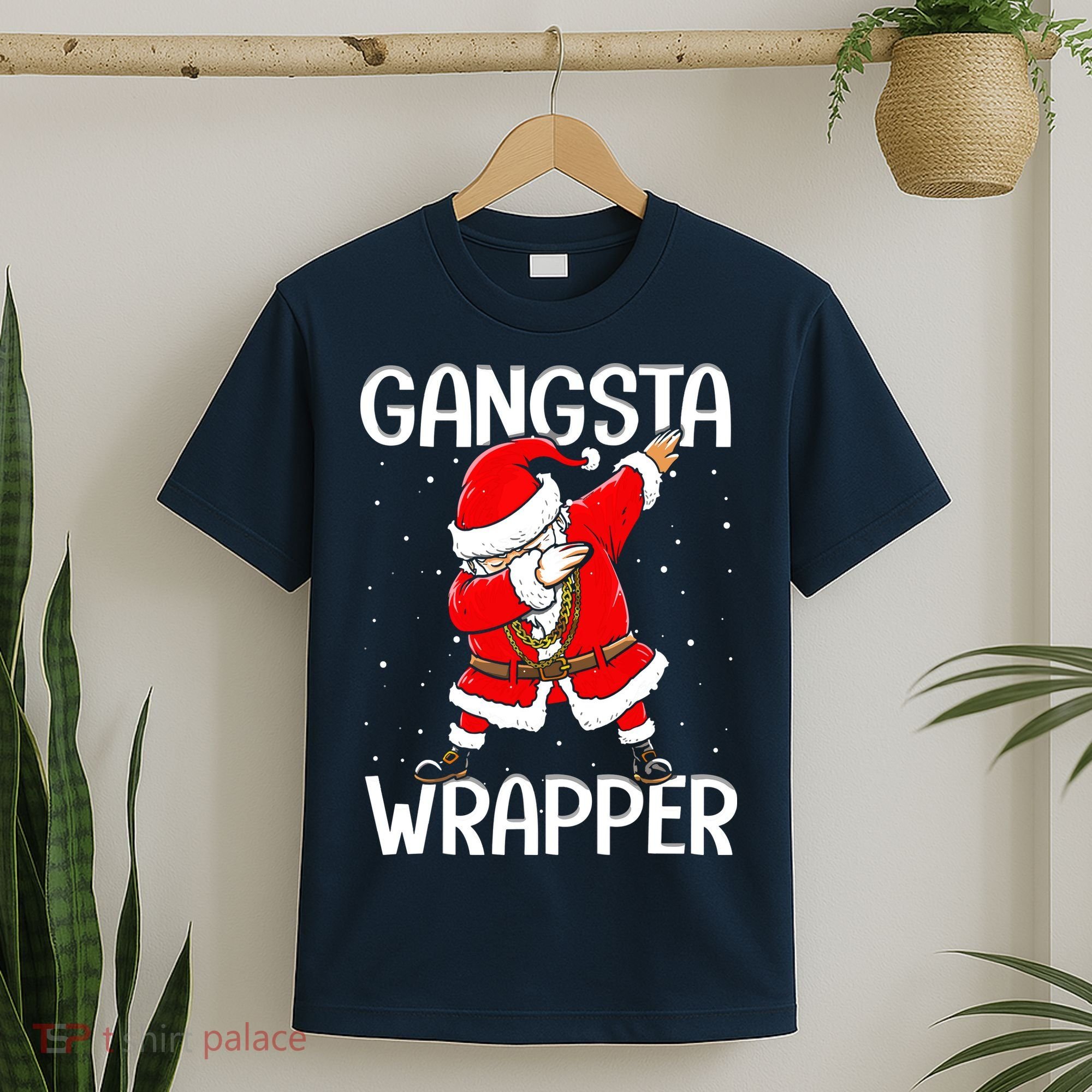 Gangsta Wrapper Funny Dabbing Santa Christmas T-Shirt