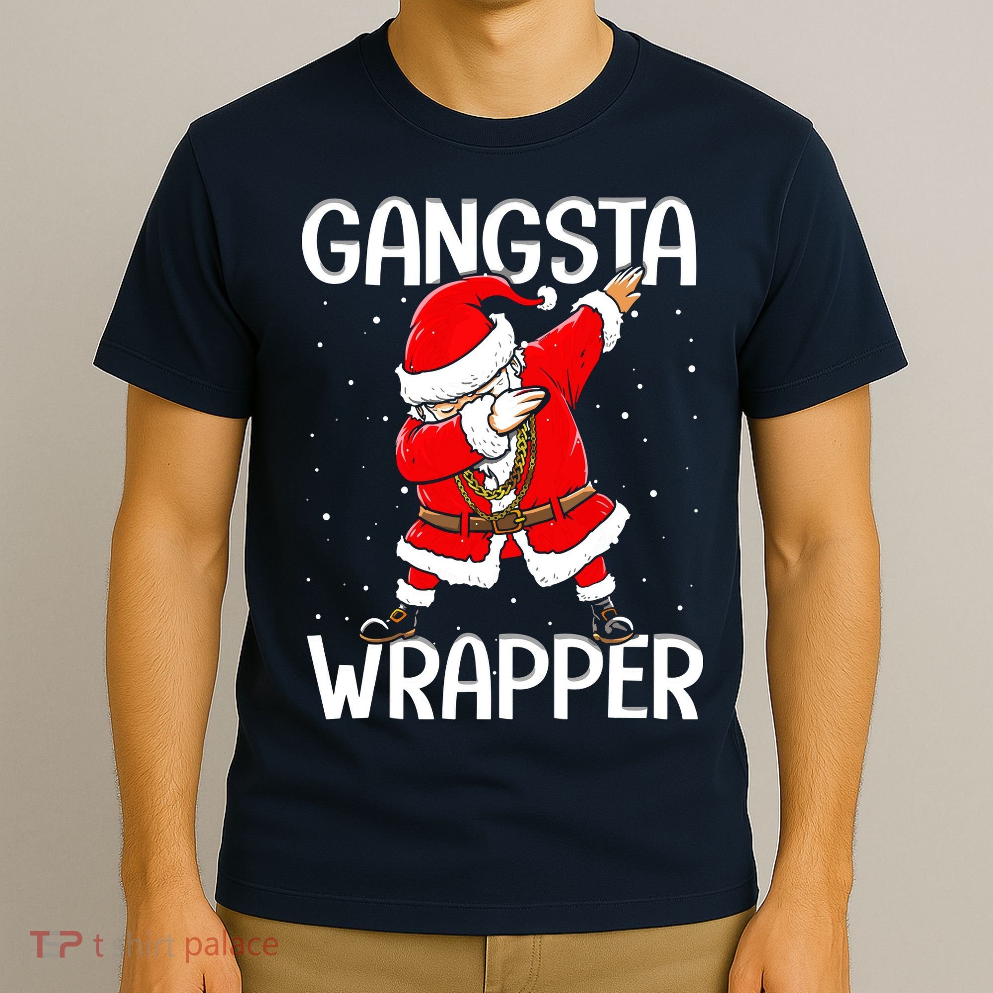 Gangsta Wrapper Funny Dabbing Santa Christmas T-Shirt