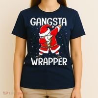 Gangsta Wrapper Funny Dabbing Santa Christmas T-Shirt thumb 4