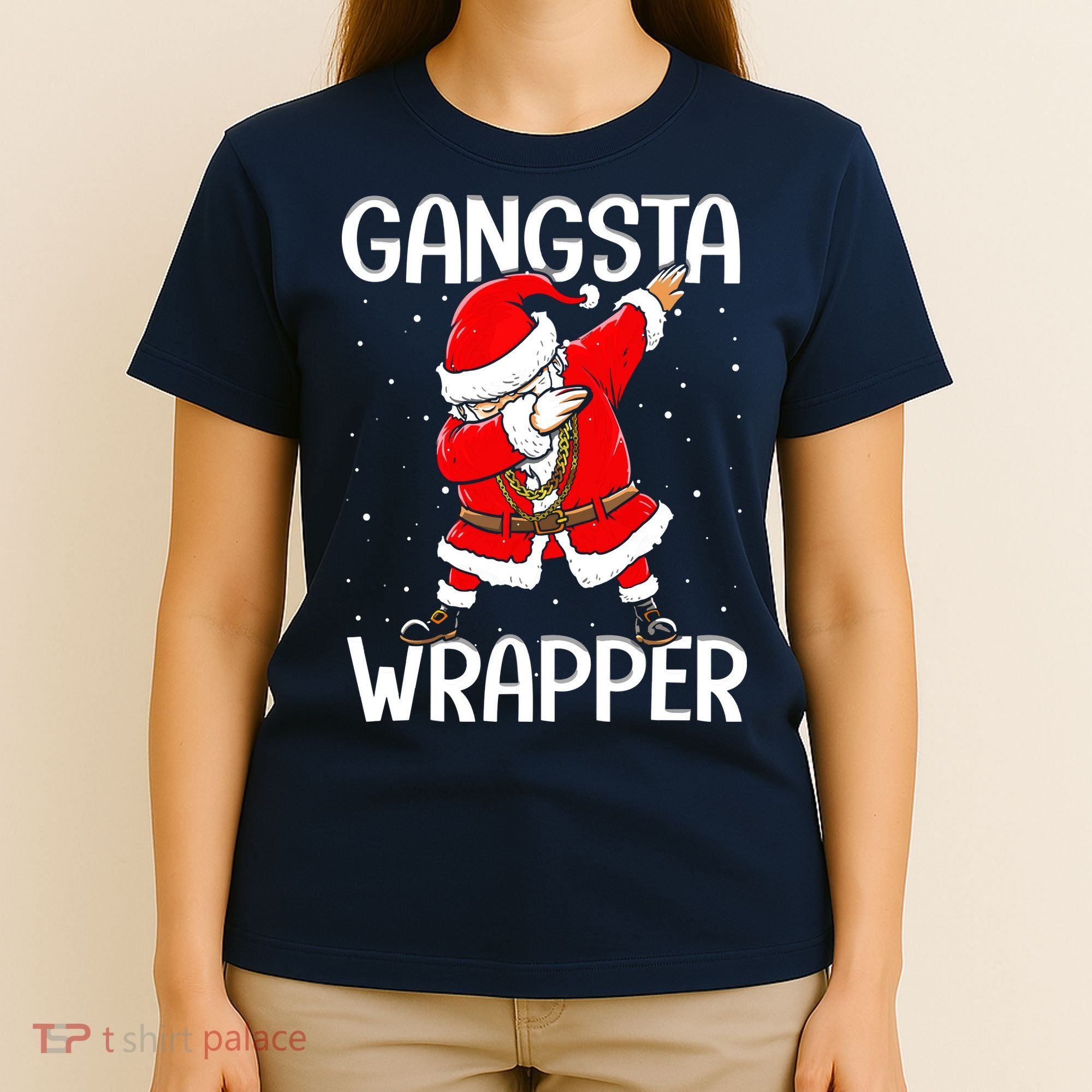 Gangsta Wrapper Funny Dabbing Santa Christmas T-Shirt
