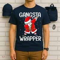 Gangsta Wrapper Funny Dabbing Santa Christmas T-Shirt thumb 6