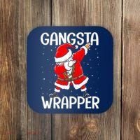 Gangsta Wrapper Funny Dabbing Santa Christmas Coaster thumb 0