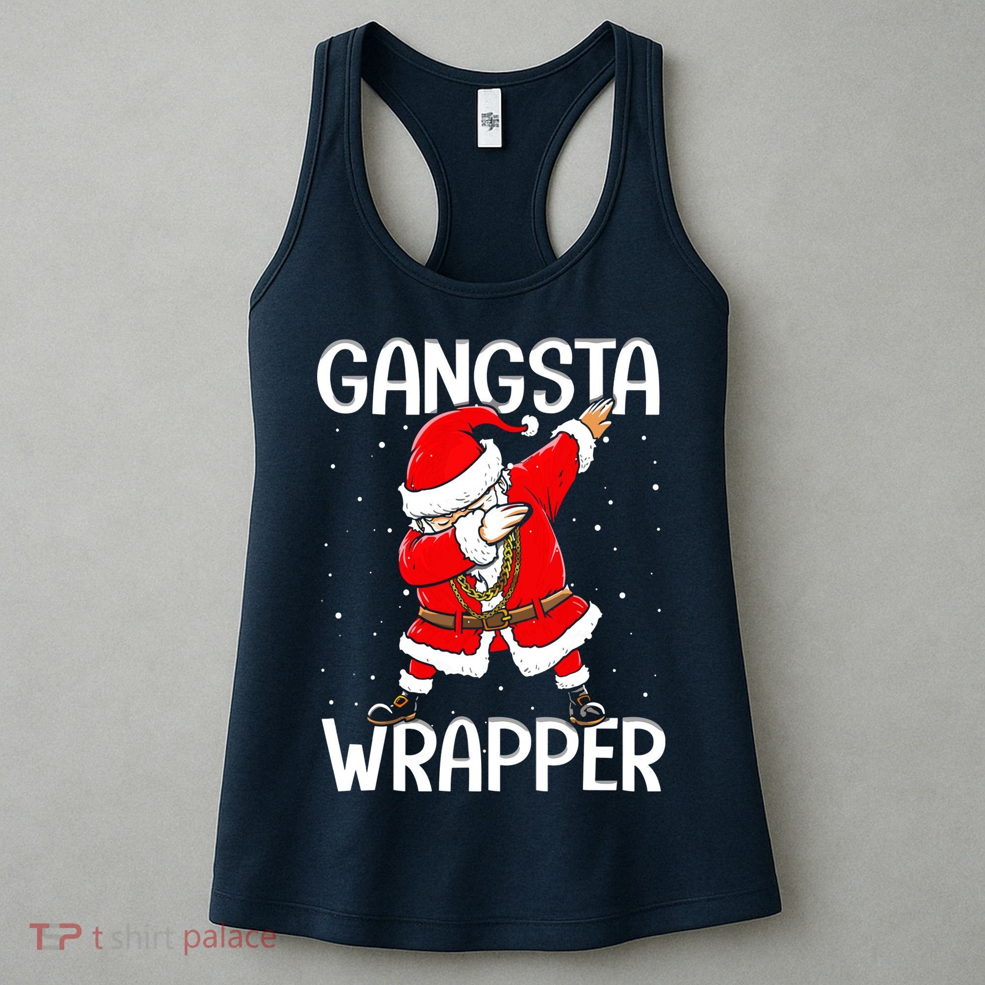 Gangsta Wrapper Funny Dabbing Santa Christmas Women's Tank Top