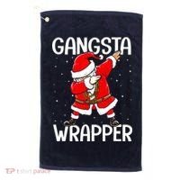Gangsta Wrapper Funny Dabbing Santa Christmas Golf Towel thumb 0