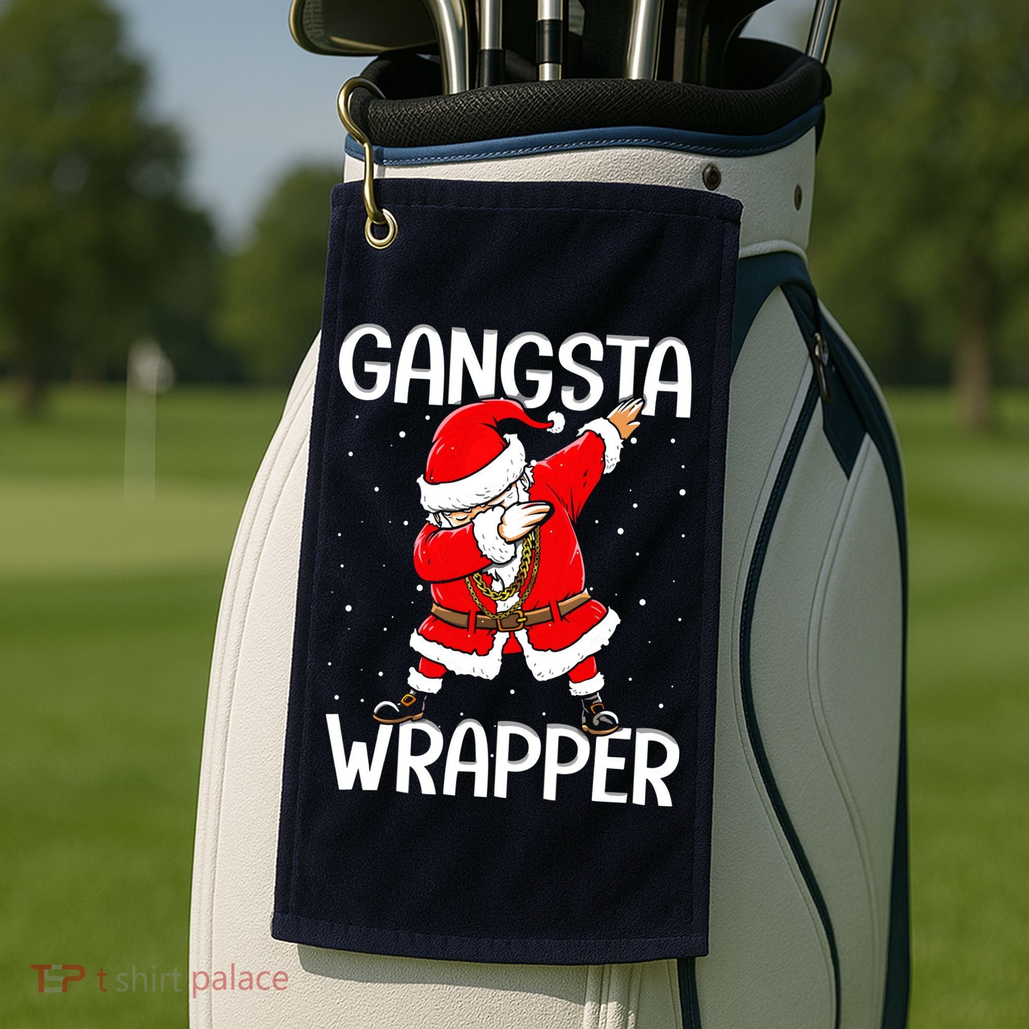 Gangsta Wrapper Funny Dabbing Santa Christmas Golf Towel