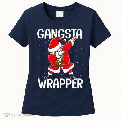 Gangsta Wrapper Funny Dabbing Santa Christmas Women's T-Shirt