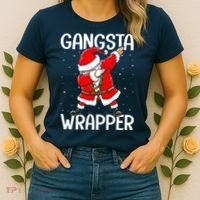 Gangsta Wrapper Funny Dabbing Santa Christmas Women's T-Shirt thumb 2