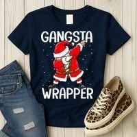 Gangsta Wrapper Funny Dabbing Santa Christmas Women's T-Shirt thumb 3