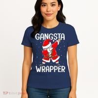 Gangsta Wrapper Funny Dabbing Santa Christmas Women's T-Shirt thumb 4