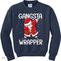 Gangsta Wrapper Funny Dabbing Santa Christmas Kids Sweatshirt thumb 0