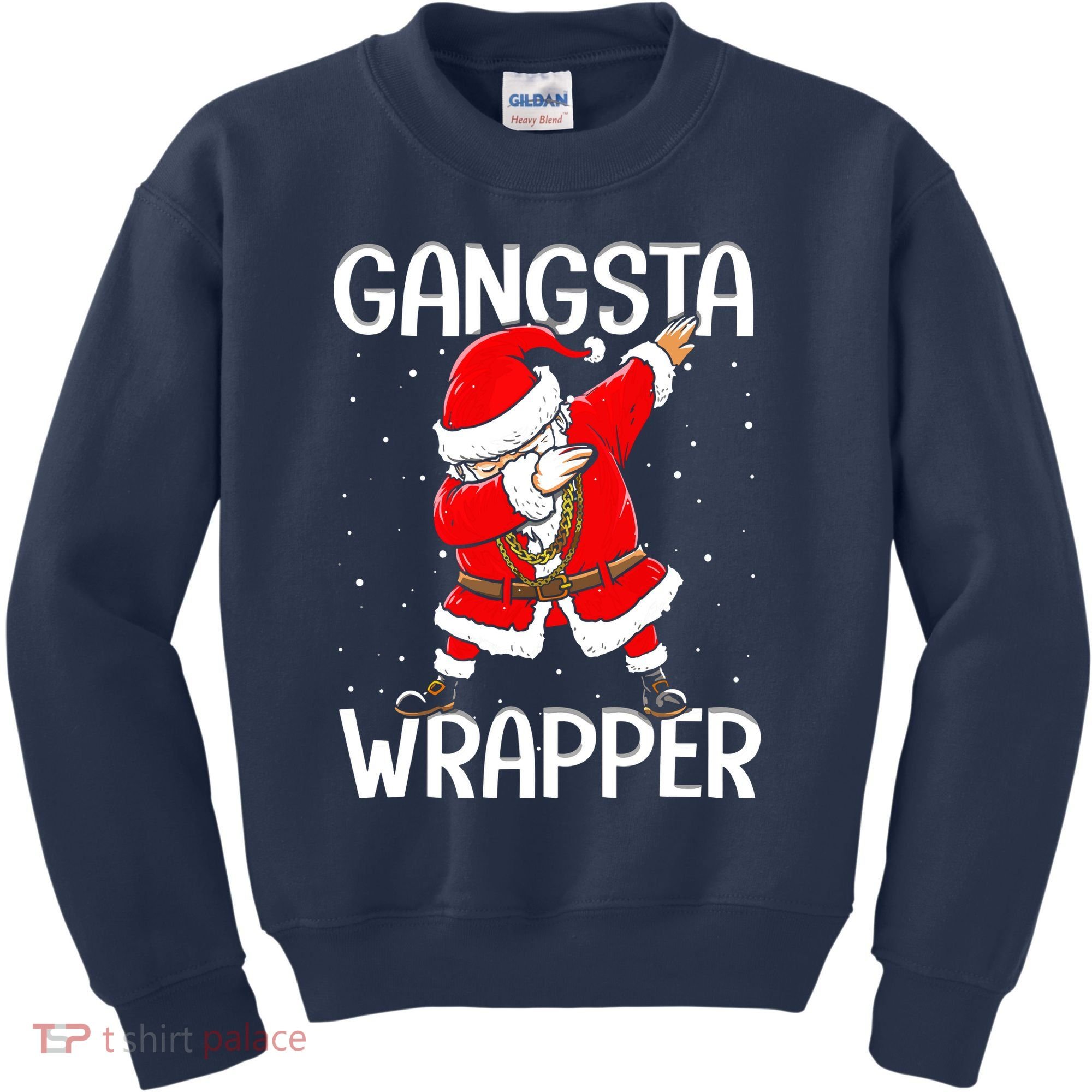 Gangsta Wrapper Funny Dabbing Santa Christmas Kids Sweatshirt